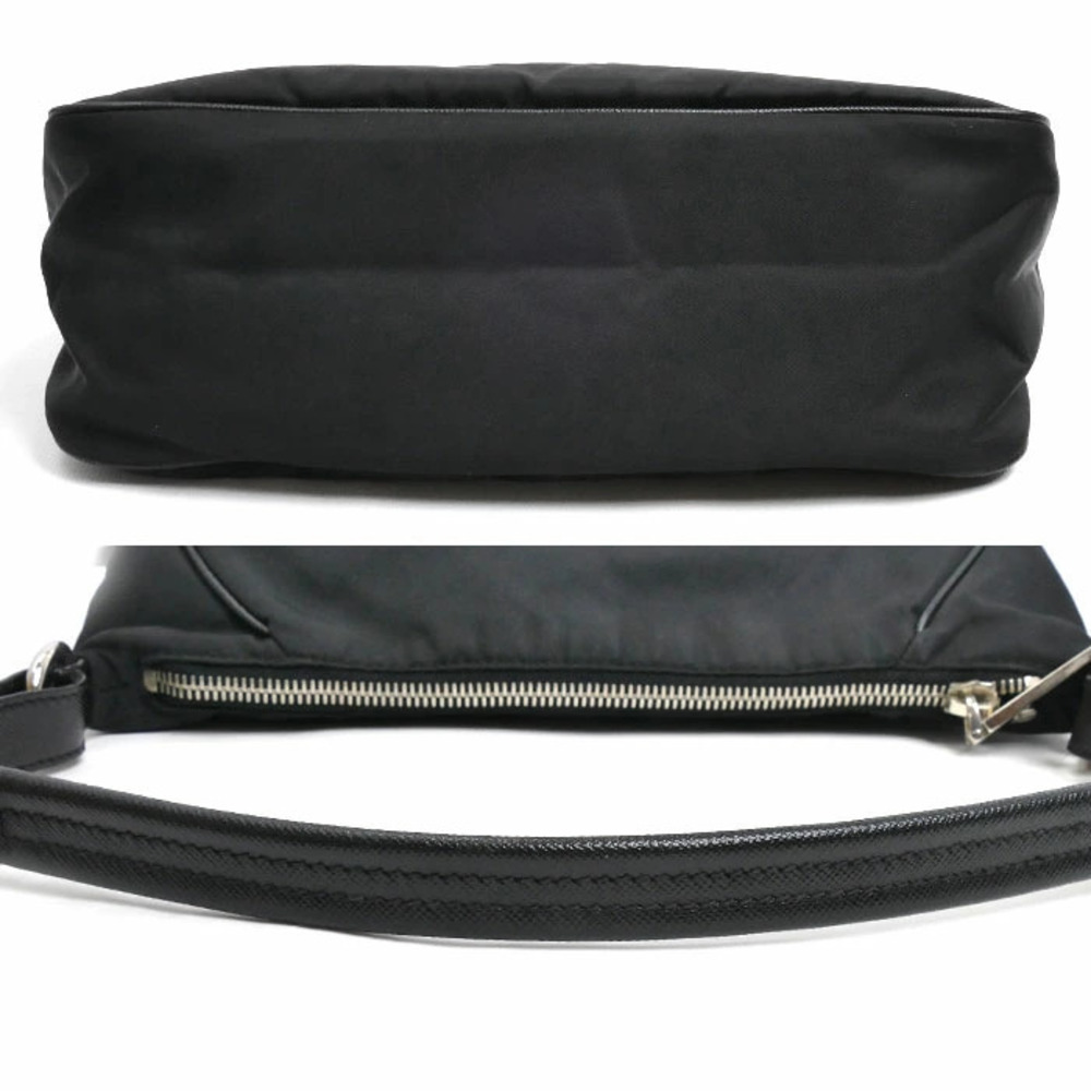 Prada Triangle Logo Tessuto Shoulder Bag Black - Picture 3 of 8